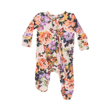 2 WAY RUFFLE ZIPPER FOOTIE - AUTUMN ROSE