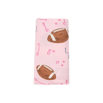 SWADDLE BLANKET - FOOTBALLS PINK