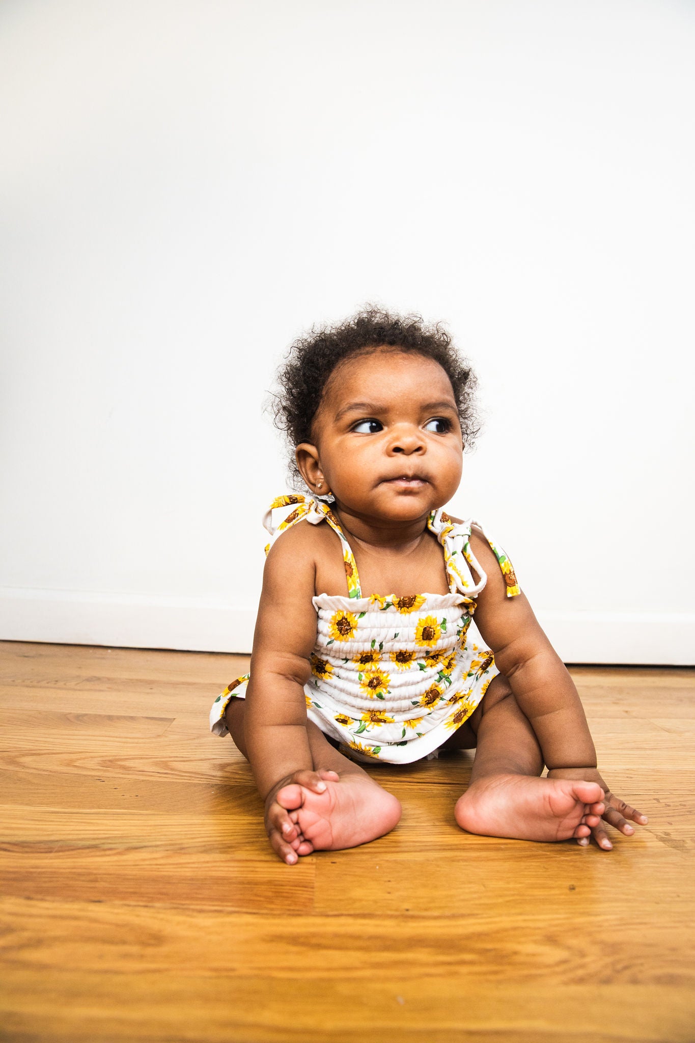 Sunflower Smocked Bubble w/ Skirt