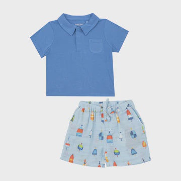 Buoys Muslin Short Polo Shirt Set