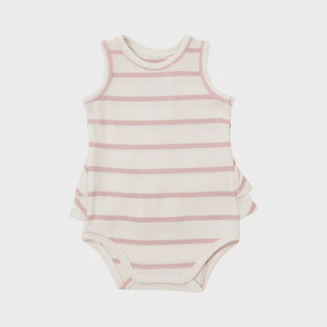 Silver Pink & Sugar swizzle Ruffle Tank Bubble