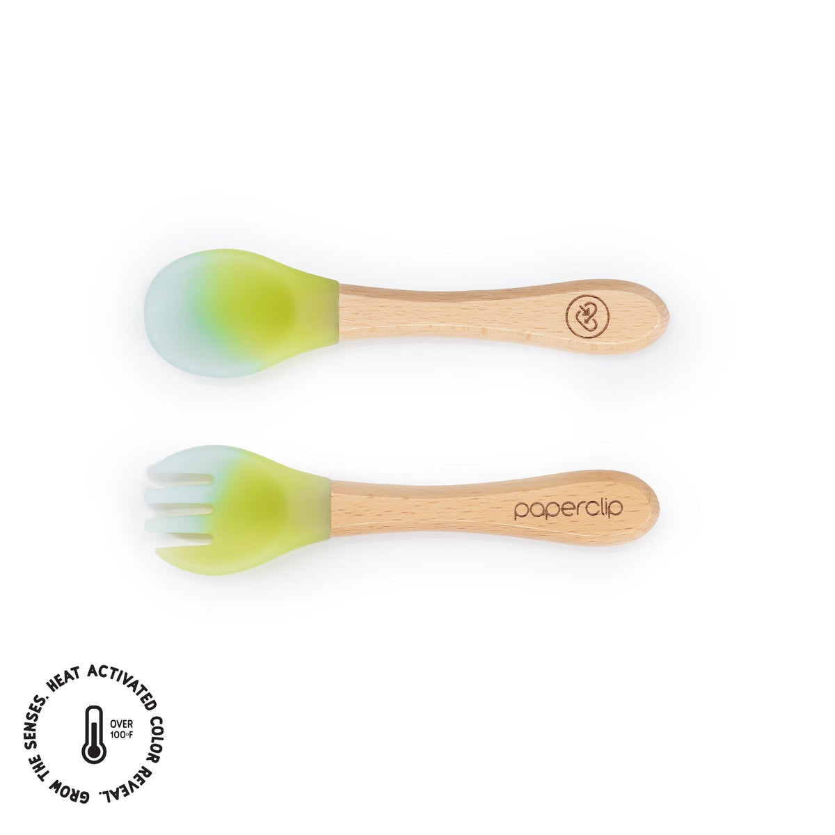 Green Color Changing Spork Spoon set